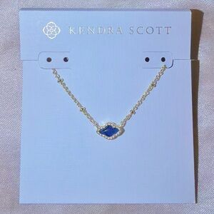 Gold Mini Abbie Kendra Scott Necklace in Navy Abalone